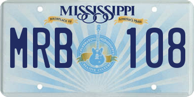 MS license plate MRB108