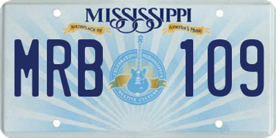 MS license plate MRB109