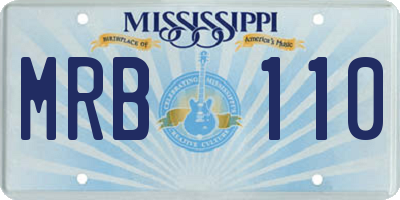 MS license plate MRB110