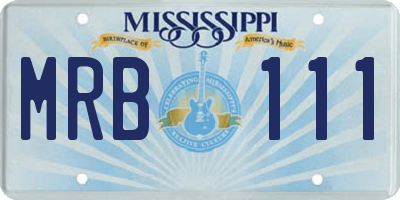 MS license plate MRB111
