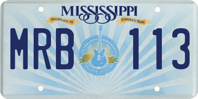 MS license plate MRB113