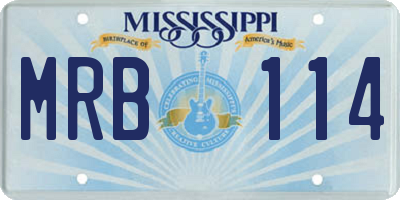 MS license plate MRB114