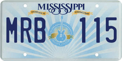 MS license plate MRB115