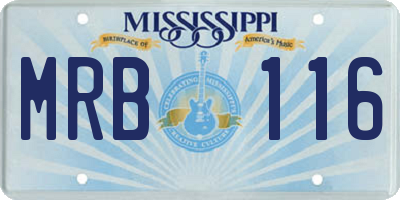 MS license plate MRB116