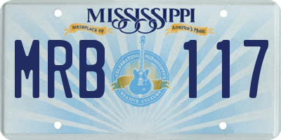 MS license plate MRB117