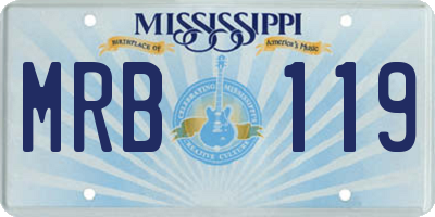MS license plate MRB119