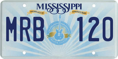 MS license plate MRB120