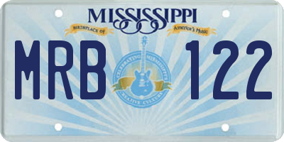 MS license plate MRB122