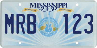 MS license plate MRB123