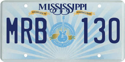 MS license plate MRB130