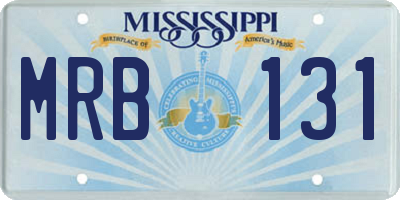 MS license plate MRB131