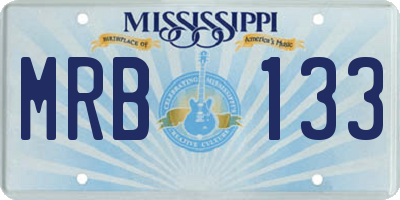 MS license plate MRB133