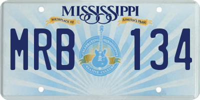 MS license plate MRB134