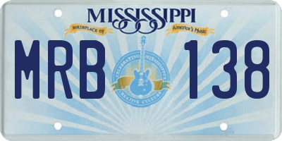 MS license plate MRB138