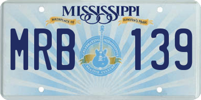MS license plate MRB139