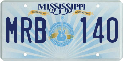 MS license plate MRB140