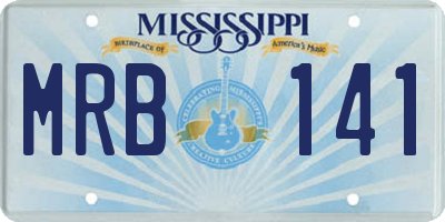 MS license plate MRB141