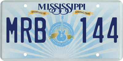MS license plate MRB144