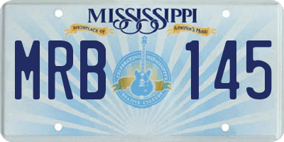MS license plate MRB145
