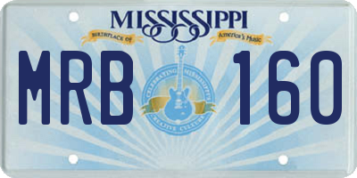 MS license plate MRB160