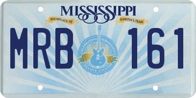MS license plate MRB161