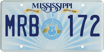 MS license plate MRB172