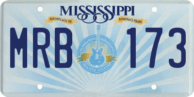 MS license plate MRB173