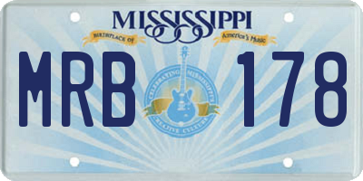 MS license plate MRB178