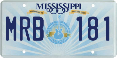 MS license plate MRB181