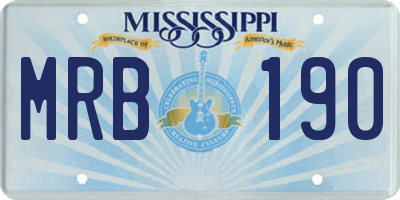 MS license plate MRB190