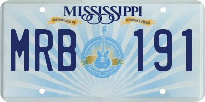 MS license plate MRB191