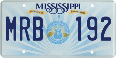 MS license plate MRB192
