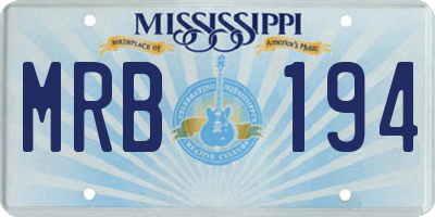 MS license plate MRB194
