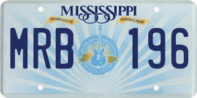 MS license plate MRB196