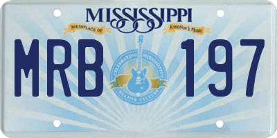 MS license plate MRB197