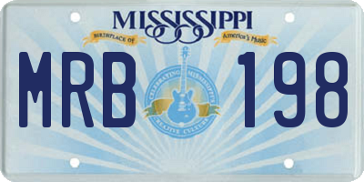 MS license plate MRB198