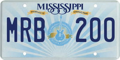 MS license plate MRB200