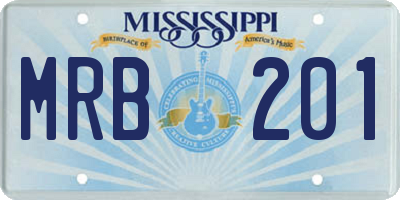 MS license plate MRB201