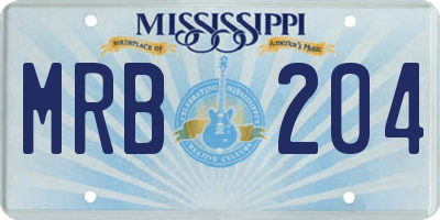 MS license plate MRB204