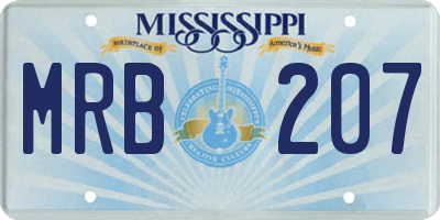 MS license plate MRB207