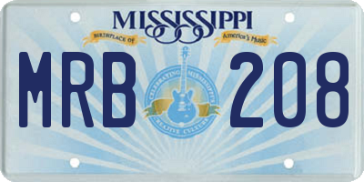 MS license plate MRB208