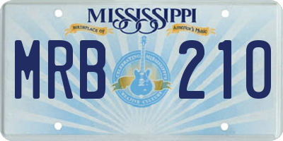 MS license plate MRB210