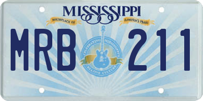 MS license plate MRB211