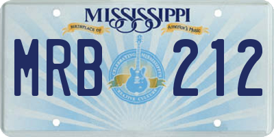 MS license plate MRB212