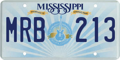MS license plate MRB213