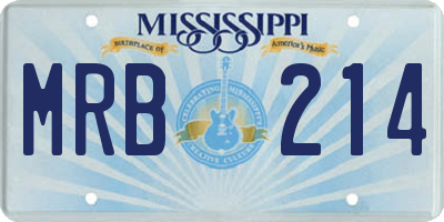 MS license plate MRB214
