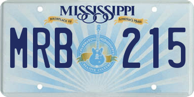 MS license plate MRB215