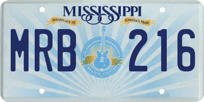 MS license plate MRB216