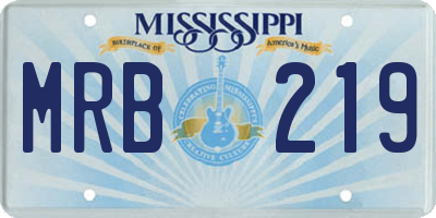 MS license plate MRB219