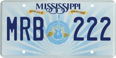 MS license plate MRB222